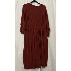 Storyteller Women's Rust Colored 3/4 Sleeve Empire Waist Dress - SZ‎ 1X